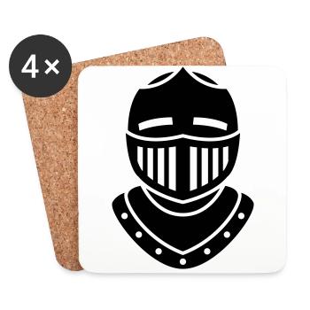 Ritter Helm - Untersetzer (4er-Set) - Weiß - Vorne