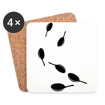 Icône Pan - Dessous de verre (lot de 4) - blanc - Devant