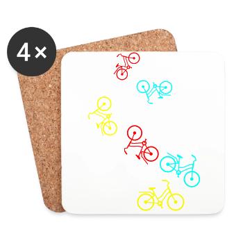 Fahrrad Icon - Untersetzer (4er-Set) - Weiß - Vorne