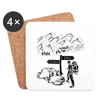 Alpinisme, randonnée ou bureau ? - Dessous de verre (lot de 4) - blanc - Devant