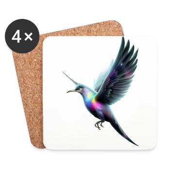 Unicorn Bird - Coasters (set of 4) - white - Front