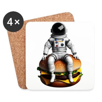 Space Astronaut Cheeseburger - Coasters (set of 4) - white - Front