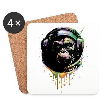 Monkey Astronaut - Coasters (set of 4) - white - Front