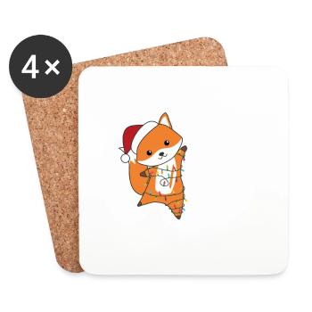 Fox Christmas Snow Winter Animals Foxes - Coasters (set of 4) - white - Front