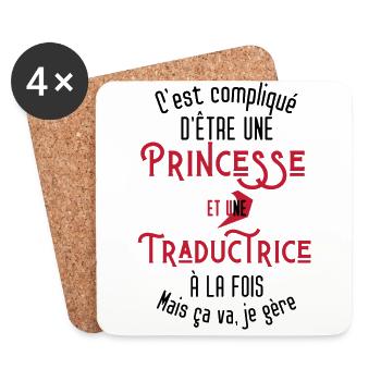 C'est compliqué d'être Une Princesse Traductrice - Dessous de verre (lot de 4) - blanc - Devant