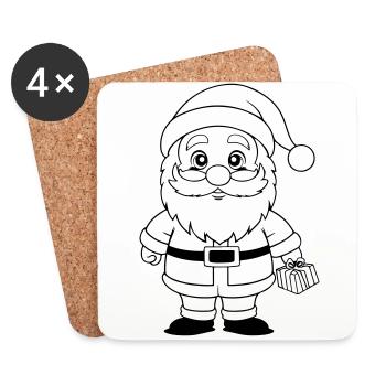 Christmas Man Winter Comic - Coasters (set of 4) - white - Front