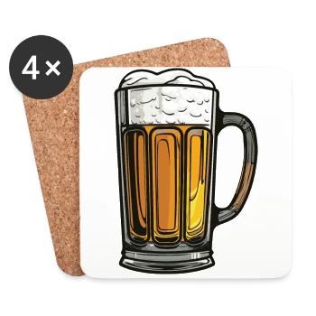 Beer Glass Icon - Coasters (set of 4) - white - Front