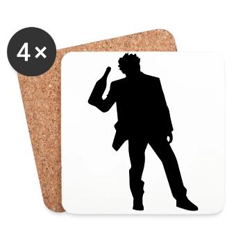Boire de l’alcool Silhouette - Dessous de verre (lot de 4) - blanc - Devant