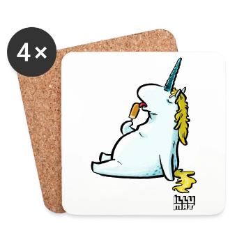 Licorne de glace - Dessous de verre (lot de 4) - blanc - Devant