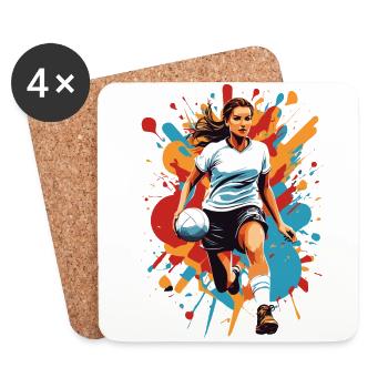 Handball player streetwear Iconic style - Coasters (set of 4) - white - Front