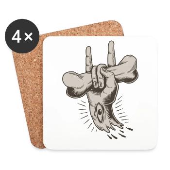 HAND ROCK - Coasters (set of 4) - white - Front