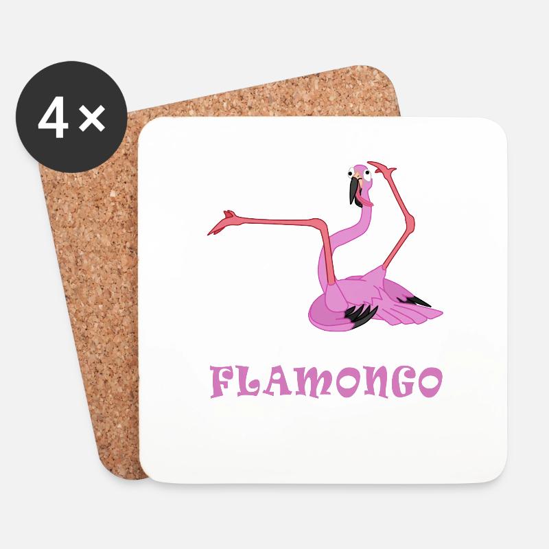 FLAMONGO - Untersetzer (4er-Set) - Weiß