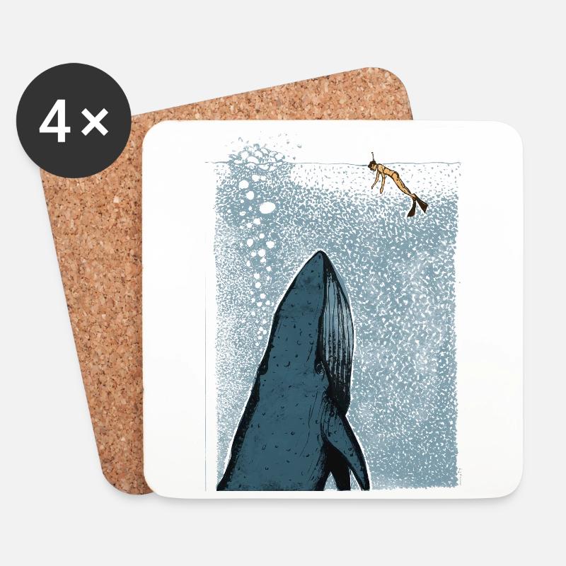 Whale watches - Untersetzer (4er-Set) - Weiß