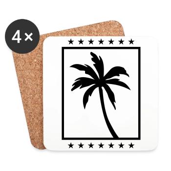 palm symbol silhouette icon - Coasters (set of 4) - white - Front