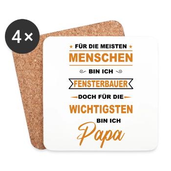 Fensterbauer Glaser Handwerker Monteur Papa Vater - Untersetzer (4er-Set) - Weiß - Vorne