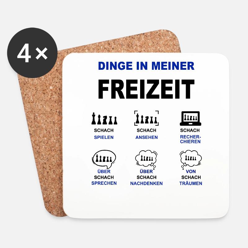 Schach Schachfigur Brettspiel Schachspieler Design - Untersetzer (4er-Set) - Weiß