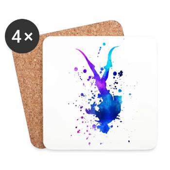 Diver Ocean Watercolor Art - Coasters (set of 4) - white - Front