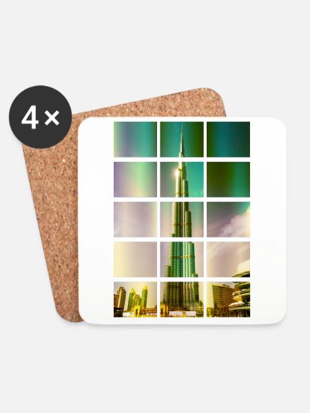 Dubai Burj Khalifa Vereinigte Arabische Emirate - Untersetzer (4er-Set) - Weiß