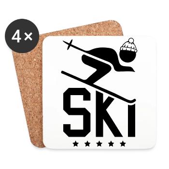 ski sport - Untersetzer (4er-Set) - Weiß - Vorne