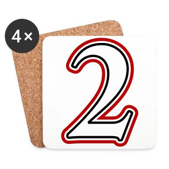 2 Number number - Coasters (set of 4) - white - Front