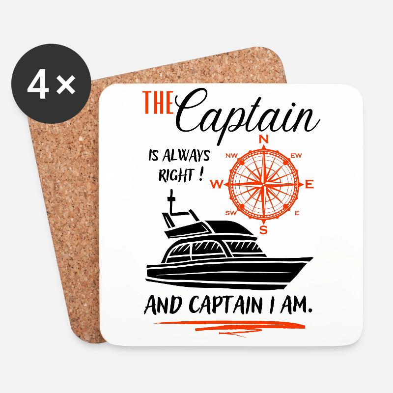 Kapitän Geschenk / The Captain is always right ... - Untersetzer (4er-Set) - Weiß