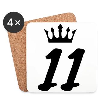11 Number crown - Coasters (set of 4) - white - Front