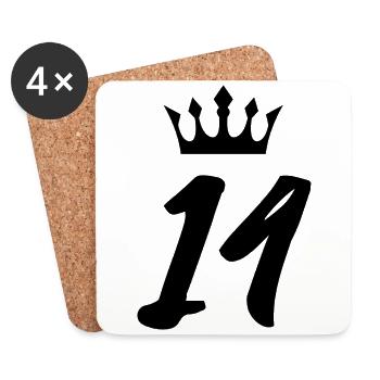 14 Couronne de numéros - Dessous de verre (lot de 4) - blanc - Devant