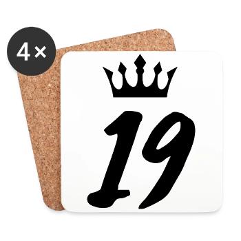 19 Couronne numérique - Dessous de verre (lot de 4) - blanc - Devant