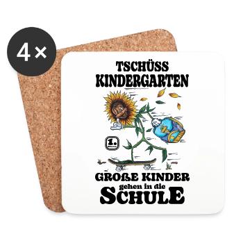 Tschüss Kindergarten ich bin jetzt in der Schule - Untersetzer (4er-Set) - Weiß - Vorne