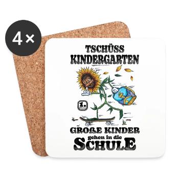 Tschüss Kindergarten ich bin jetzt in der Schule - Untersetzer (4er-Set) - Weiß - Vorne