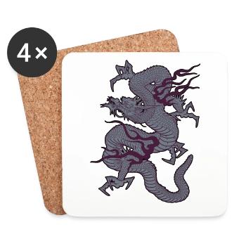 Grey Dragon - Coasters (set of 4) - white - Front