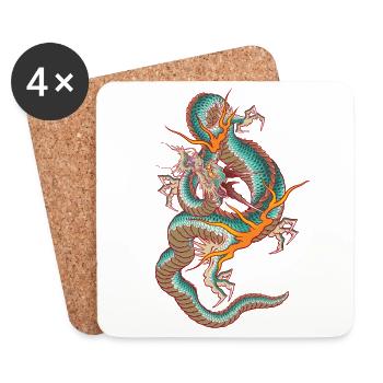 Dragon Dance - Coasters (set of 4) - white - Front