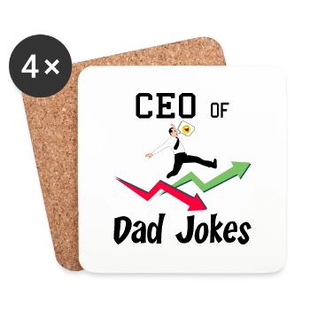 CEO of Dad Jokes - Coasters (set of 4) - white - Front