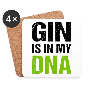 Gin is in my DNA Toast Gin - Coasters (set of 4) - white - Front