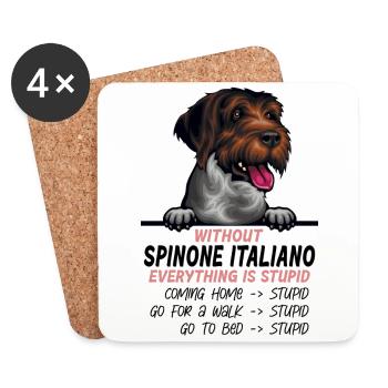 Ohne Spinone Italiano ist alles doof - Untersetzer (4er-Set) - Weiß - Vorne