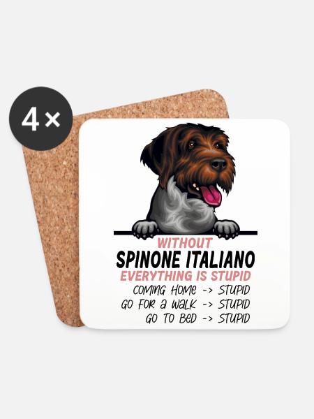 Ohne Spinone Italiano ist alles doof - Untersetzer (4er-Set) - Weiß