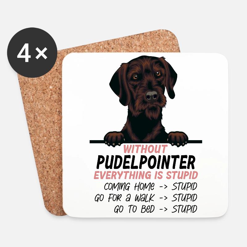 Ohne Pudelpointer ist alles doof - Untersetzer (4er-Set) - Weiß