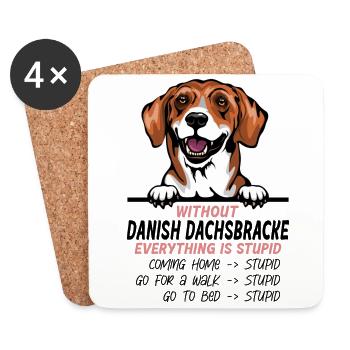 Ohne Danish Badger Terrier ist alles doof - Untersetzer (4er-Set) - Weiß - Vorne