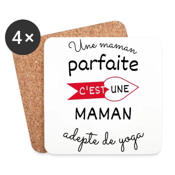 Une maman parfaite c est une maman adepte de yoga - Dessous de verre (lot de 4) - blanc - Devant