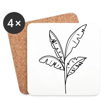 Banana plant palm tree - Coasters (set of 4) - white - Front