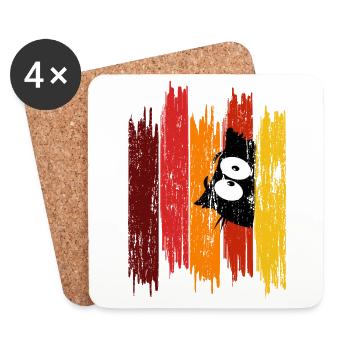 Owl brushstroke - Untersetzer (4er-Set) - Weiß - Vorne