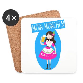 Moin München Dirndl Statement - Untersetzer (4er-Set) - Weiß - Vorne