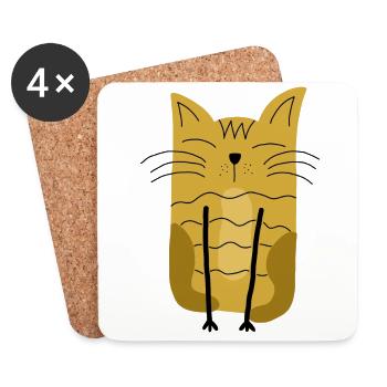 Scandinave Cat Cat Lover - Dessous de verre (lot de 4) - blanc - Devant