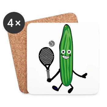 Padel Tennis, Tennis, Graffiti - Dessous de verre (lot de 4) - blanc - Devant
