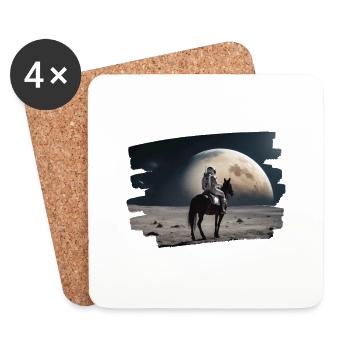 Astronaut on horse in space - Coasters (set of 4) - white - Front