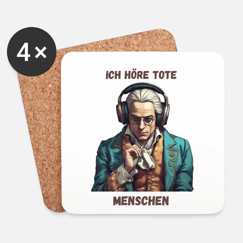 Klassik Musik - Ich höre tote Menschen - Untersetzer (4er-Set) - Weiß