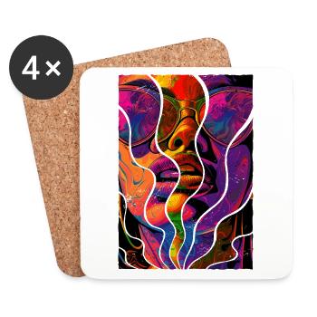 Lunettes De Soleil Femme Art Mode Moderne Tendance Coloré - Dessous de verre (lot de 4) - blanc - Devant