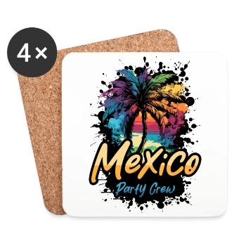Vacances de l’équipage de la fête au Mexique - Dessous de verre (lot de 4) - blanc - Devant
