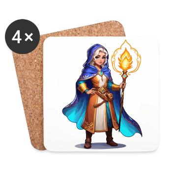 Sorceress Fantasy Illustration - Coasters (set of 4) - white - Front