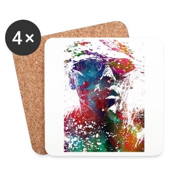 Sport de natation #swimmer #sport - Dessous de verre (lot de 4) - blanc - Devant